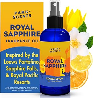 Park Scents Royal Sapphire – Theme Park Resort Hotel Fragrance Room Spray – Jasmine Citrus Amber Ylang Ylang – Luxury Air Freshener Spray – Birthday Gifts for Women, Sister, Hostess, Best Friend (4oz)