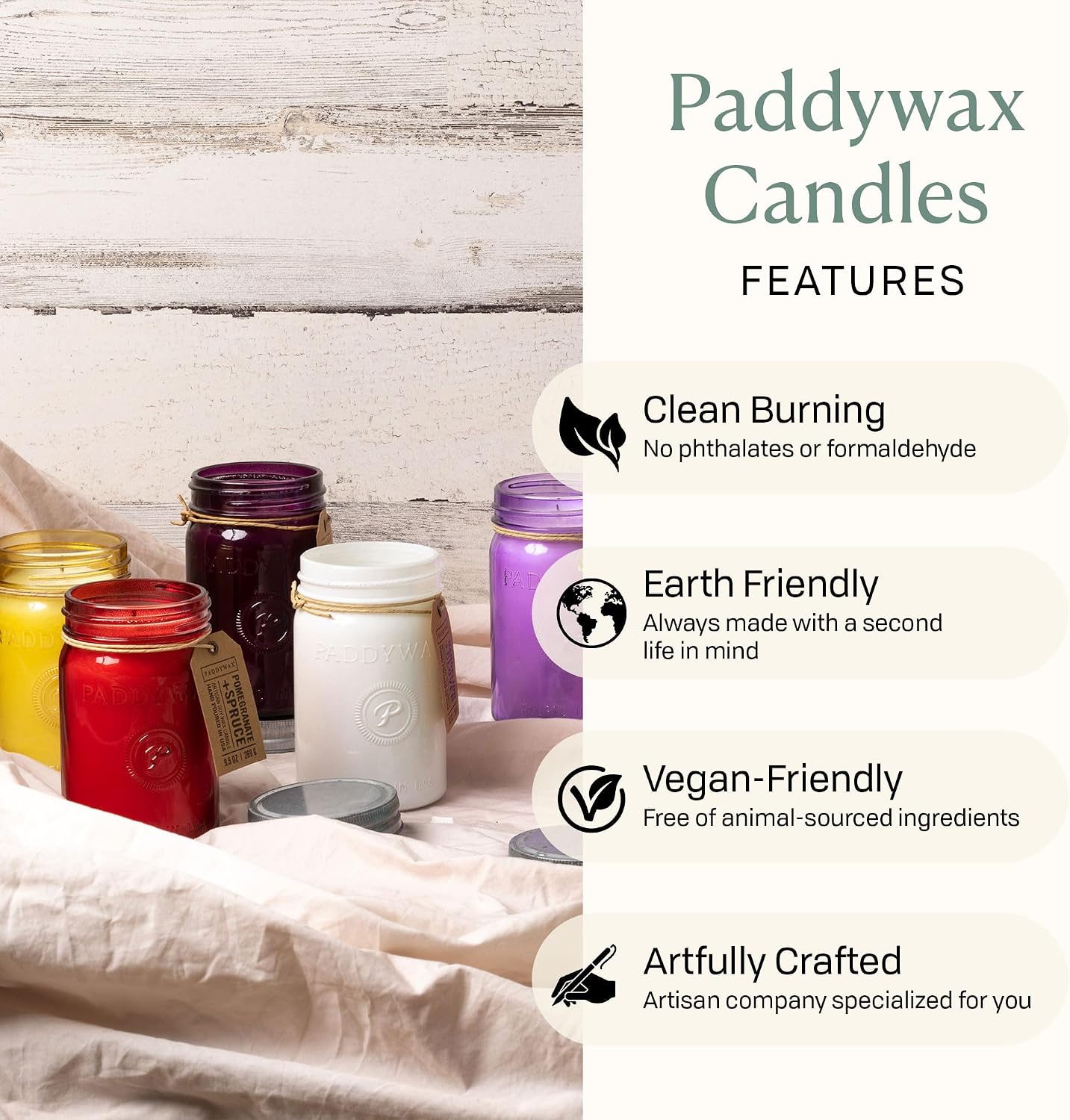 Paddywax Scented Candles Relish Collection Soy Wax Artisan Candle in Glass Jar with Lid, 9.5-Ounce, Lavender + Thyme