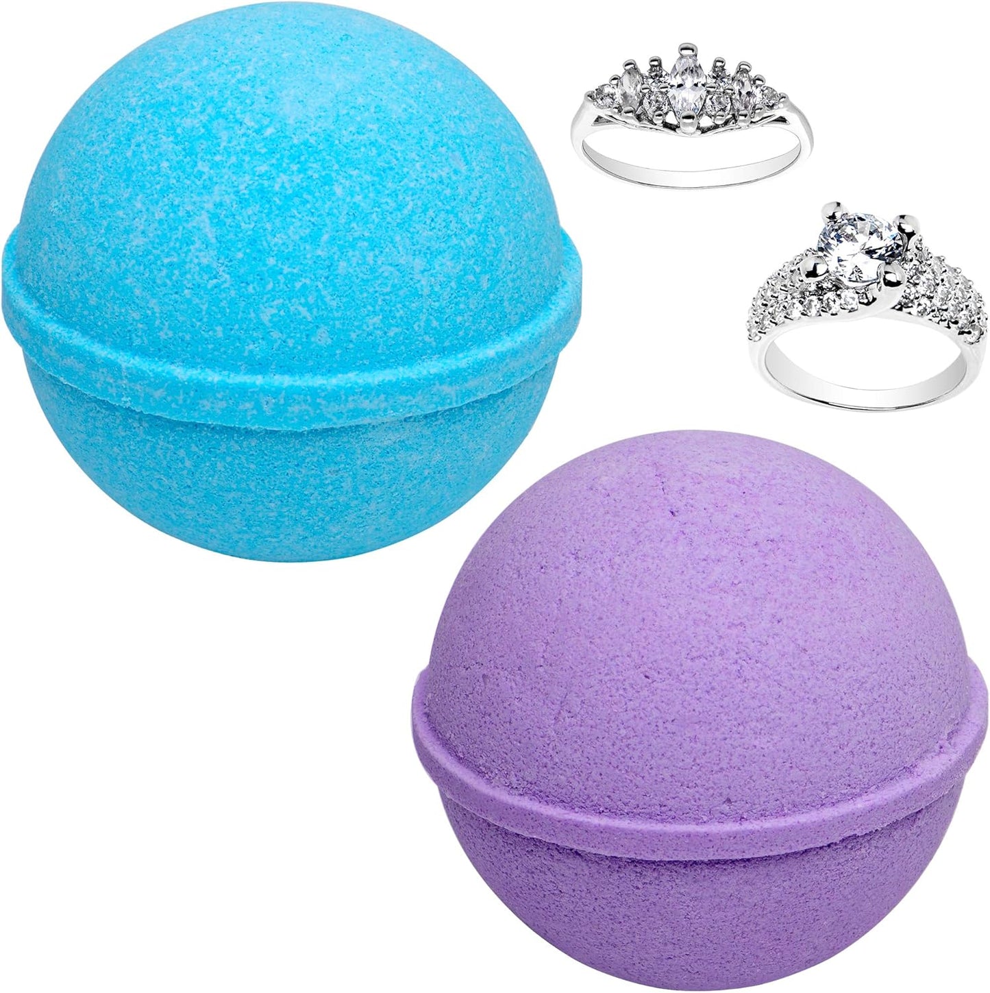 Ocean Breeze Lavender Bath Bombs Gift Set of 2 with Ring Surprise Inside Each Made in USA