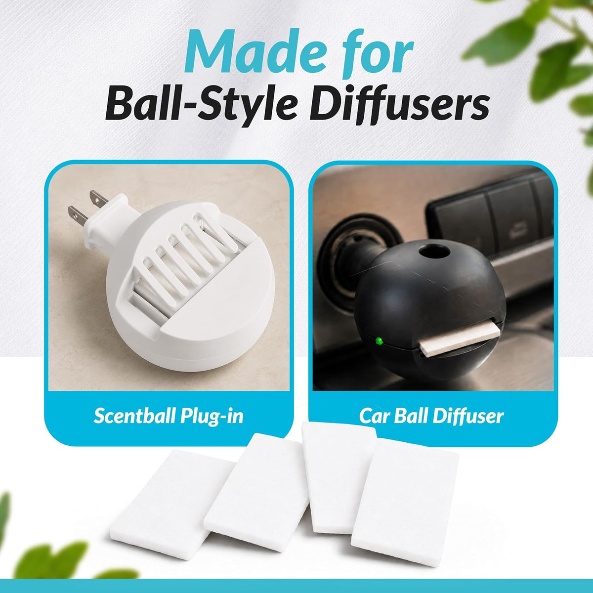 mEssentials Refill Pads for Car Diffuser/Home Ball Plug in Diffuser (20)