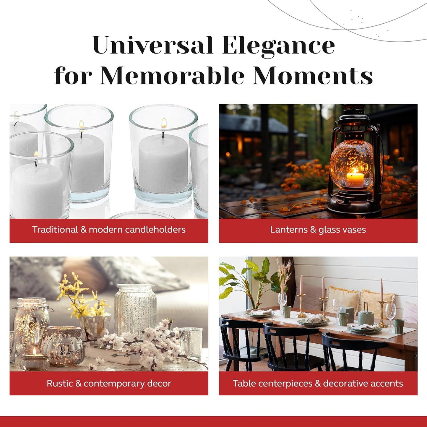 White Jasmine Scented Votive Candles, Set of 12-1.25" Wax Candles for Home, Scented 10 Hour Burn Time - Aromatherapy, Spa Ambiance, Table Centerpieces & Home Décor