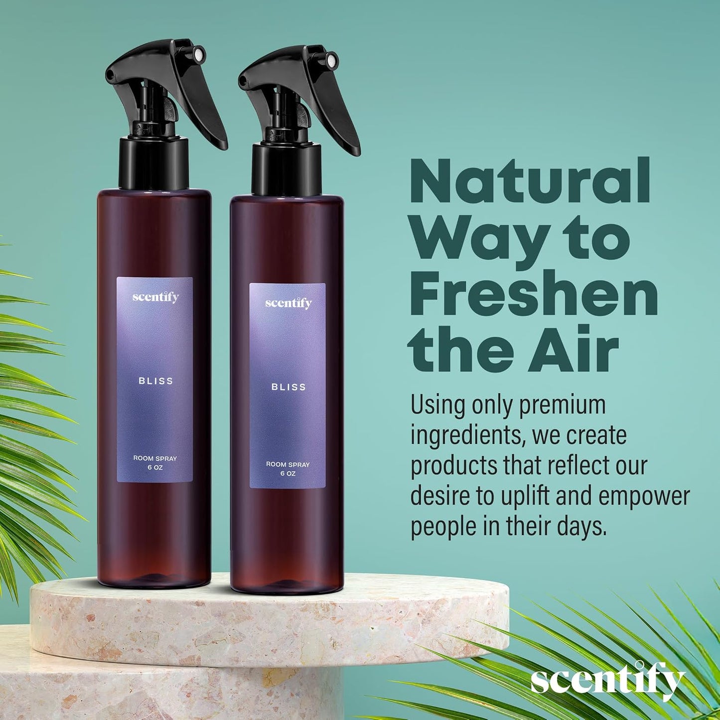 Scentify Bliss Odor Neutralizing Room Spray – Luxury Eucalyptus & Bergamot Fragrance, Instant Odor Eliminator for Home, Office & Car – 6oz