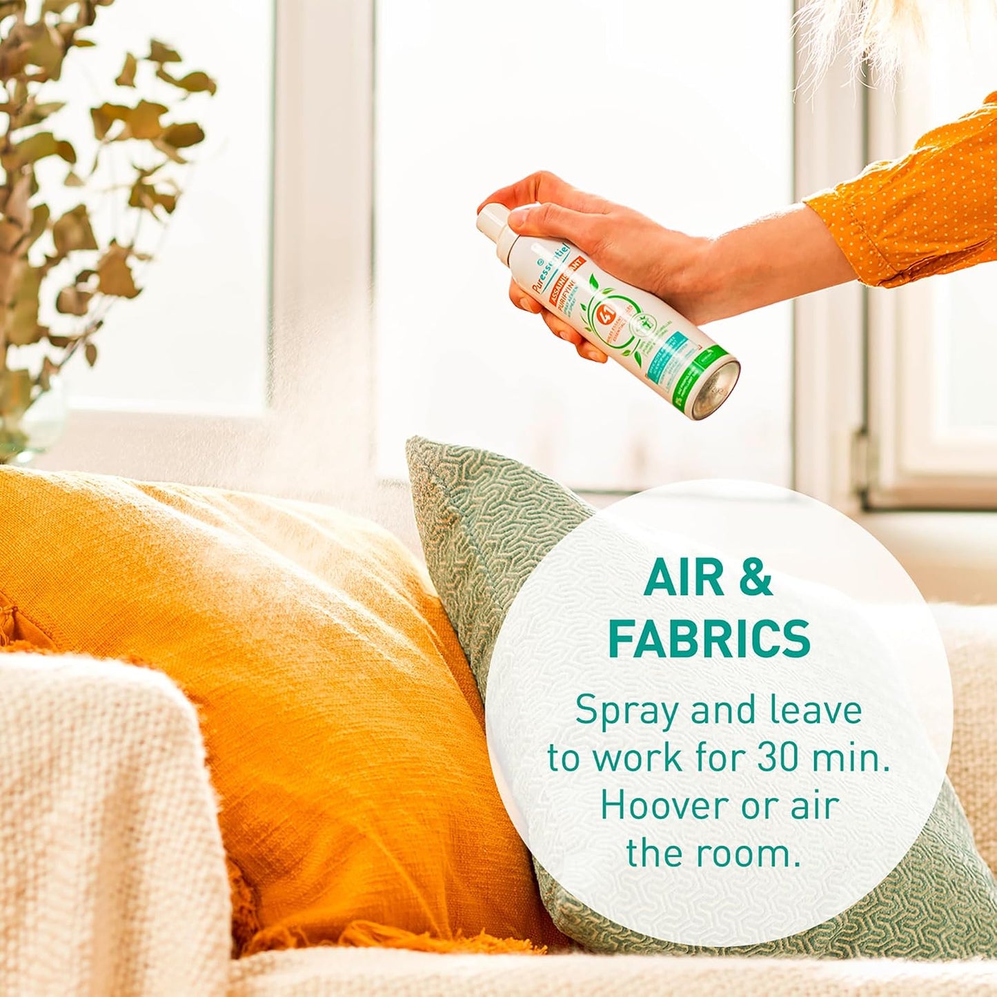 "Puressentiel Purifying Air Freshener Spray - Room Spray with 41 Essential Oils - Eliminate Odors without Synthetic Chemicals - Multi-Use - 6.75 oz"