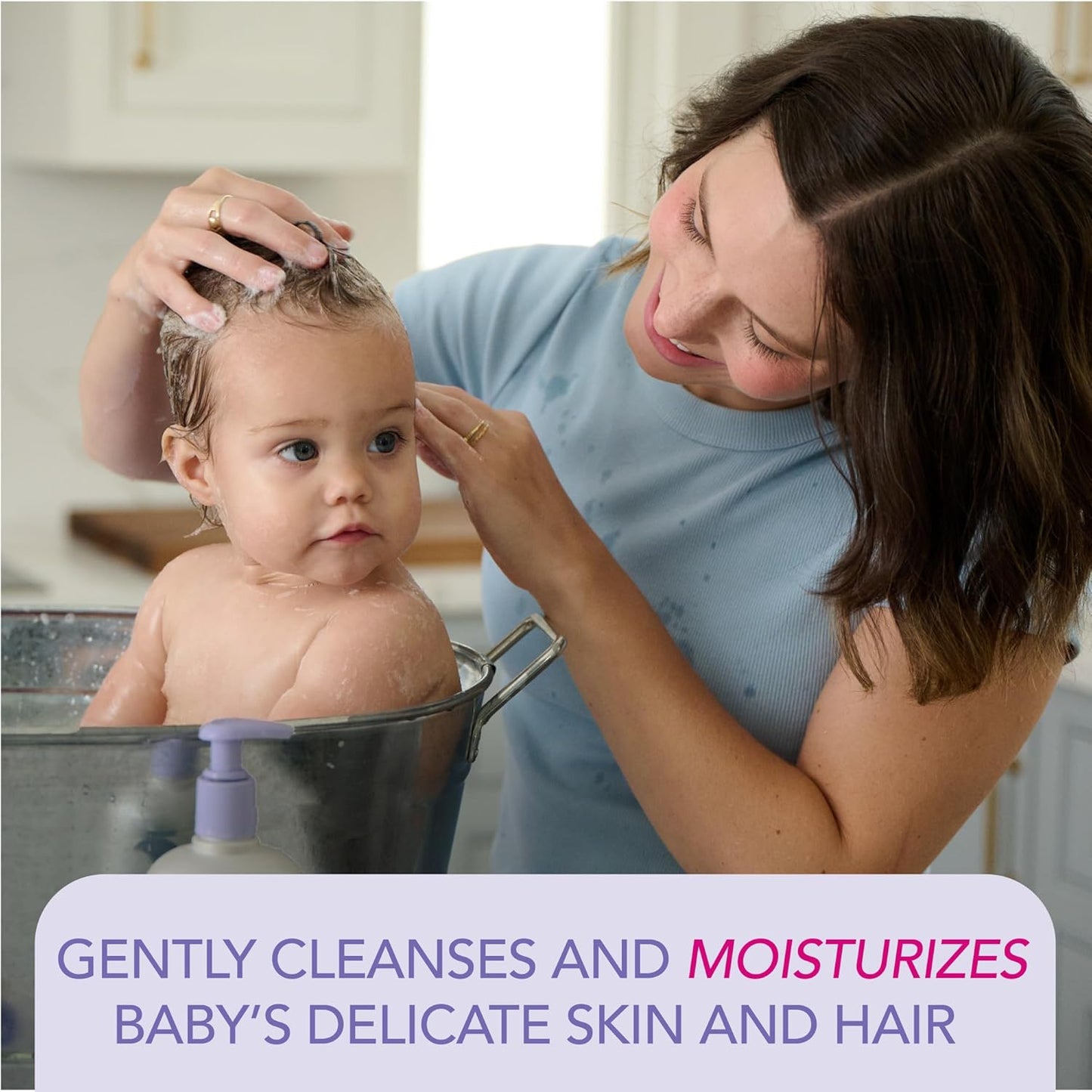 Jergens Baby Calming Head to Toe Foaming Wash, Baby Shampoo and Body Wash, Baby Shampoo Tear Free, Kids Foaming Body Wash, 18 Fl Oz