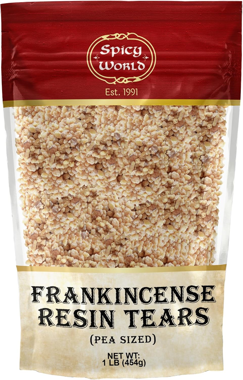 Frankincense Resin Tears Pea Size 1 LB (16oz) Bag - Pure Gum Olibanum, Biblical Resin, Fragrance, Church Incense - by Spicy World