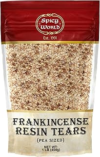 Frankincense Resin Tears Pea Size 1 LB (16oz) Bag - Pure Gum Olibanum, Biblical Resin, Fragrance, Church Incense - by Spicy World