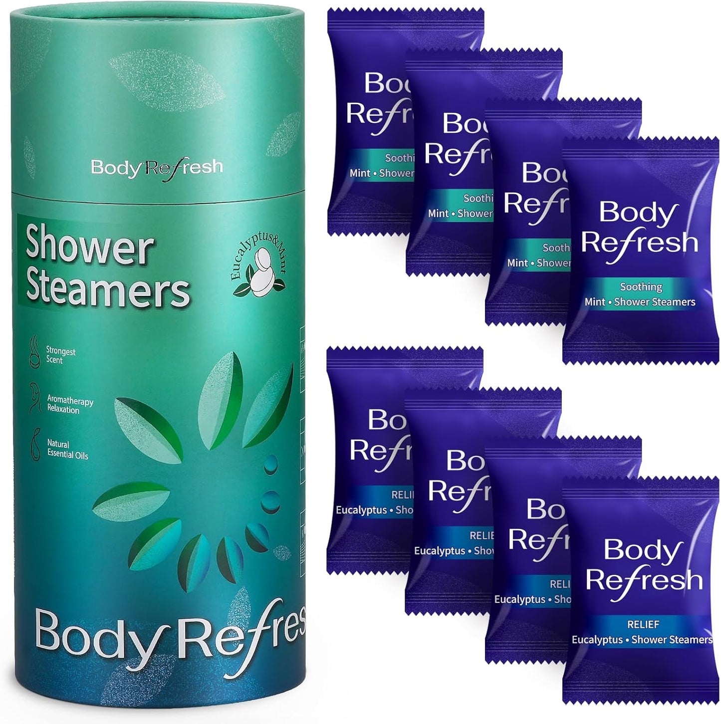 Shower Steamers for Men - 8 Pack Shower Bombs with Essential Oils Eucalyptus Mint Scent, Eucalyptus for Shower，Mother Day Gifts for Mom Wife Grandma from Daughter Son