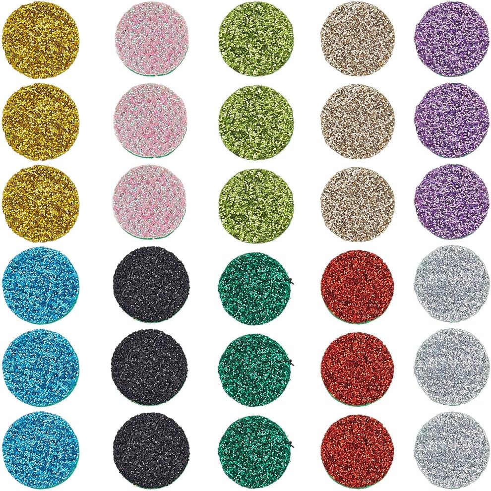 SUNNYCLUE 100Pcs Essential Oil Refill Pad Perfume Pads 15 x 3mm Random Colorful Cotton Flat Round Aromatherapy Microfibre Locket Necklace Replacement Refills Diffusers for Bracelet Car Home Supplies