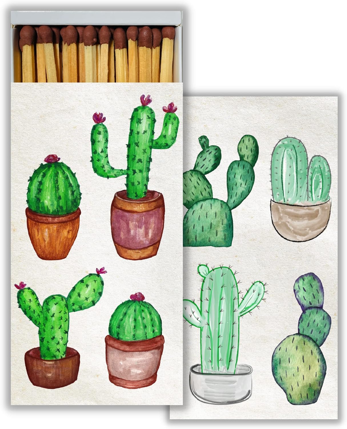 Matchbox Designs of Your Choice (8 Unique Box Designs with 4" Matches) | Decorative & Festive for Home Decor, Gifts, Accessories | Long Safety Matches (Made in Germany)