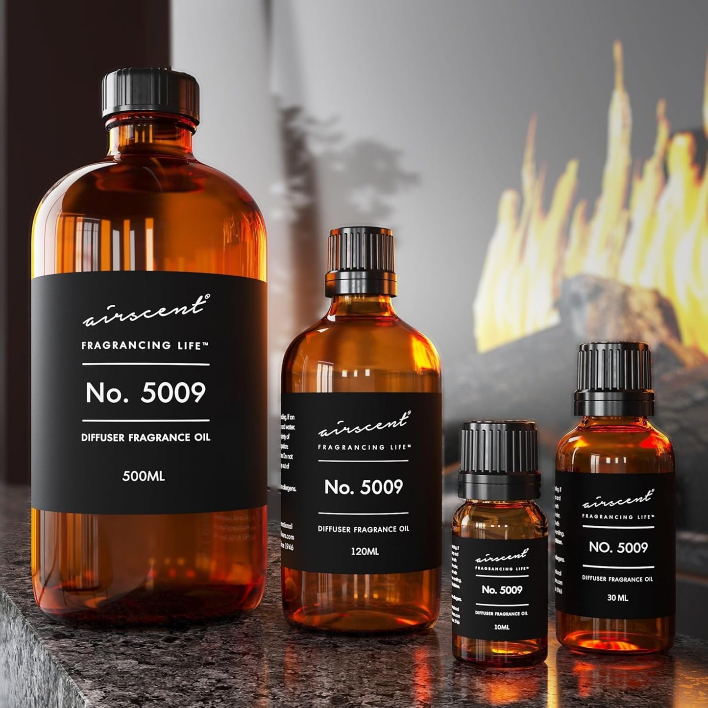 AirScent Savage-Inspired Diffuser Oil - No. 5009 Perfume Dupe - Fragrance Oil Blend for Ultrasonic and Waterless Diffusers and Crafting - 10 ml, 0.34 fl oz Glass Bottle with Dropper