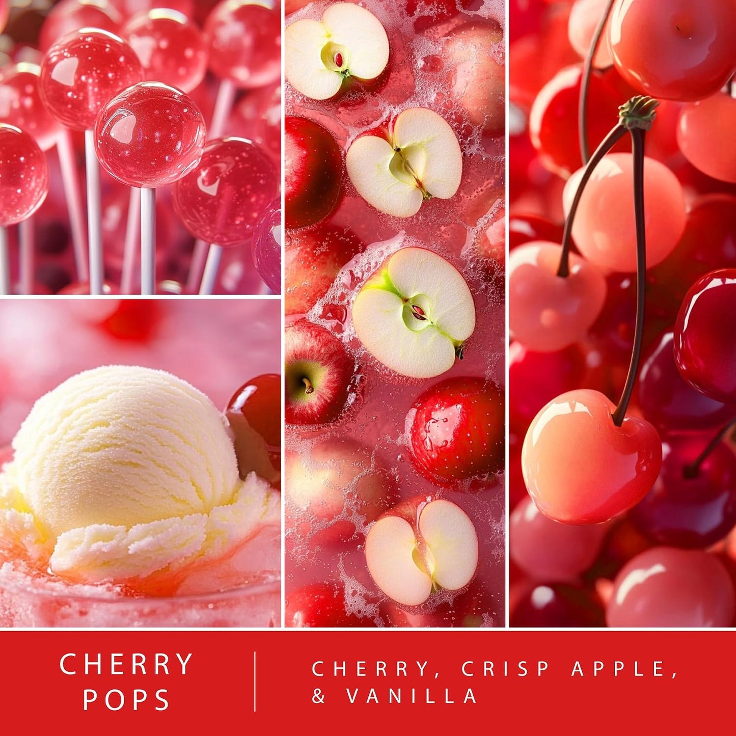 Scentsationals Cherry Pops Scented Wax Melts - Cherry, Crisp Apple, & Vanilla, 10oz (24 Cubes)