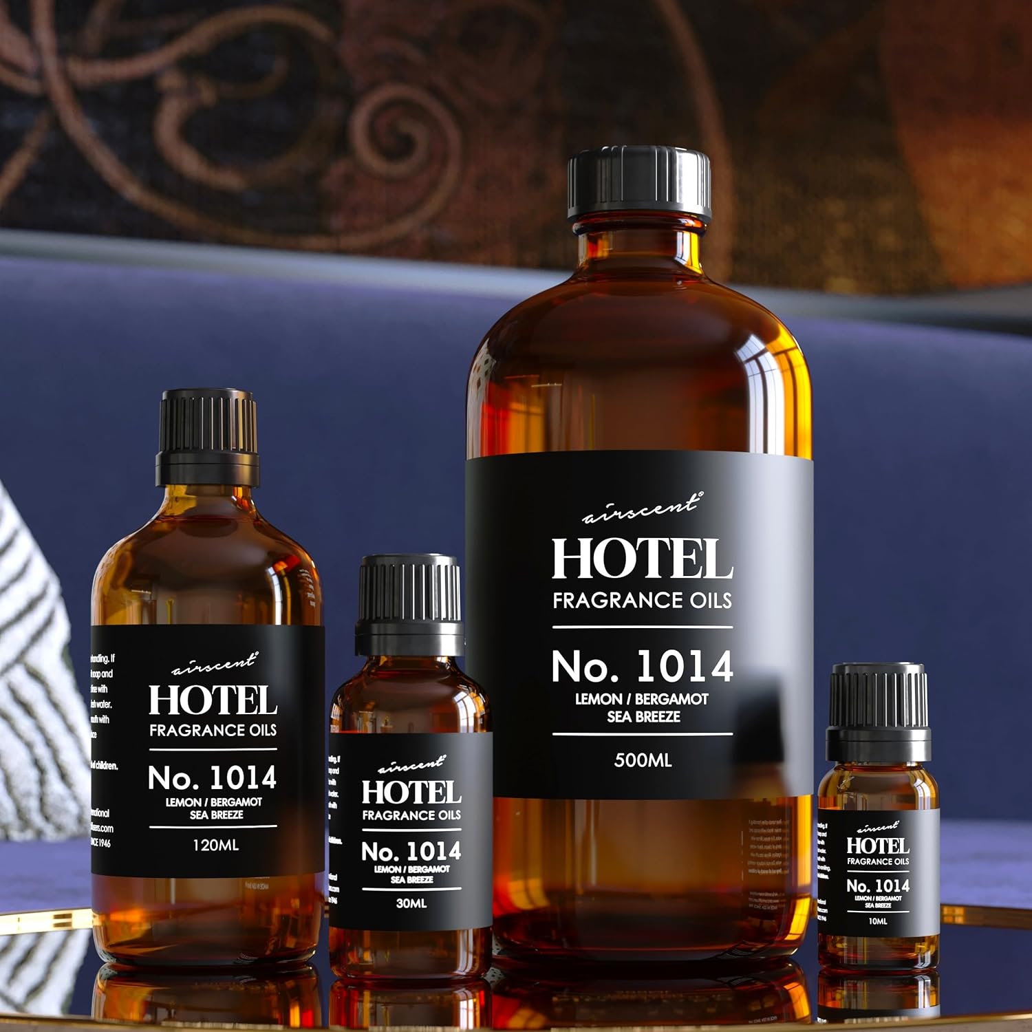 AirScent Hotel Diffuser Oil No. 1014 - The Iconic 5-Star Hotel Coastal Blend - Lemon Bergamot Sea Breeze - 120 mL Hotel Diffuser Oil for Ultrasonic and Waterless Diffusers and Crafting