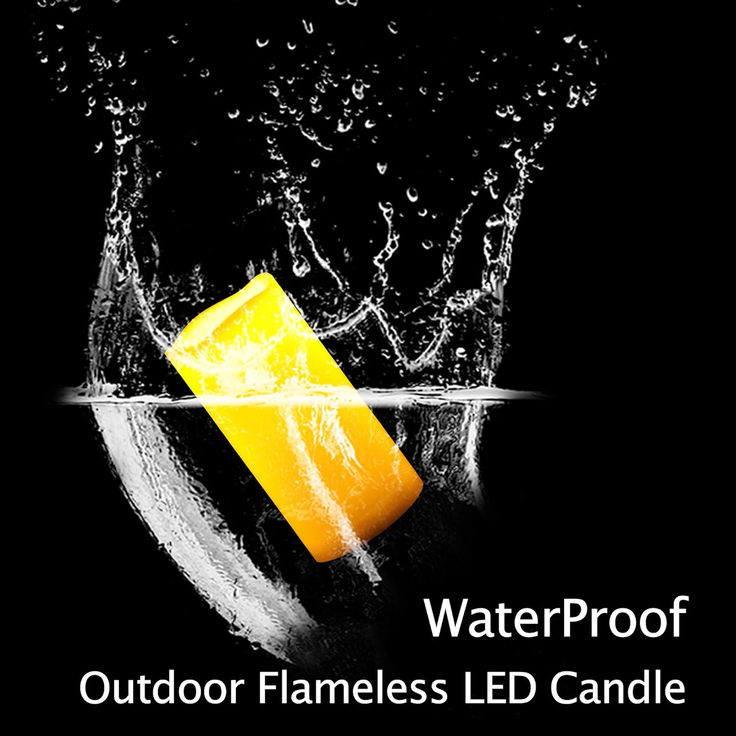 Waterproof Outdoor Flameless LED Candles - with Remote and Timer Realistic Flickering Battery Operated Electric Plastic Resin Pillar Candles for Christmas Decoration 3-Pack 3”x6”