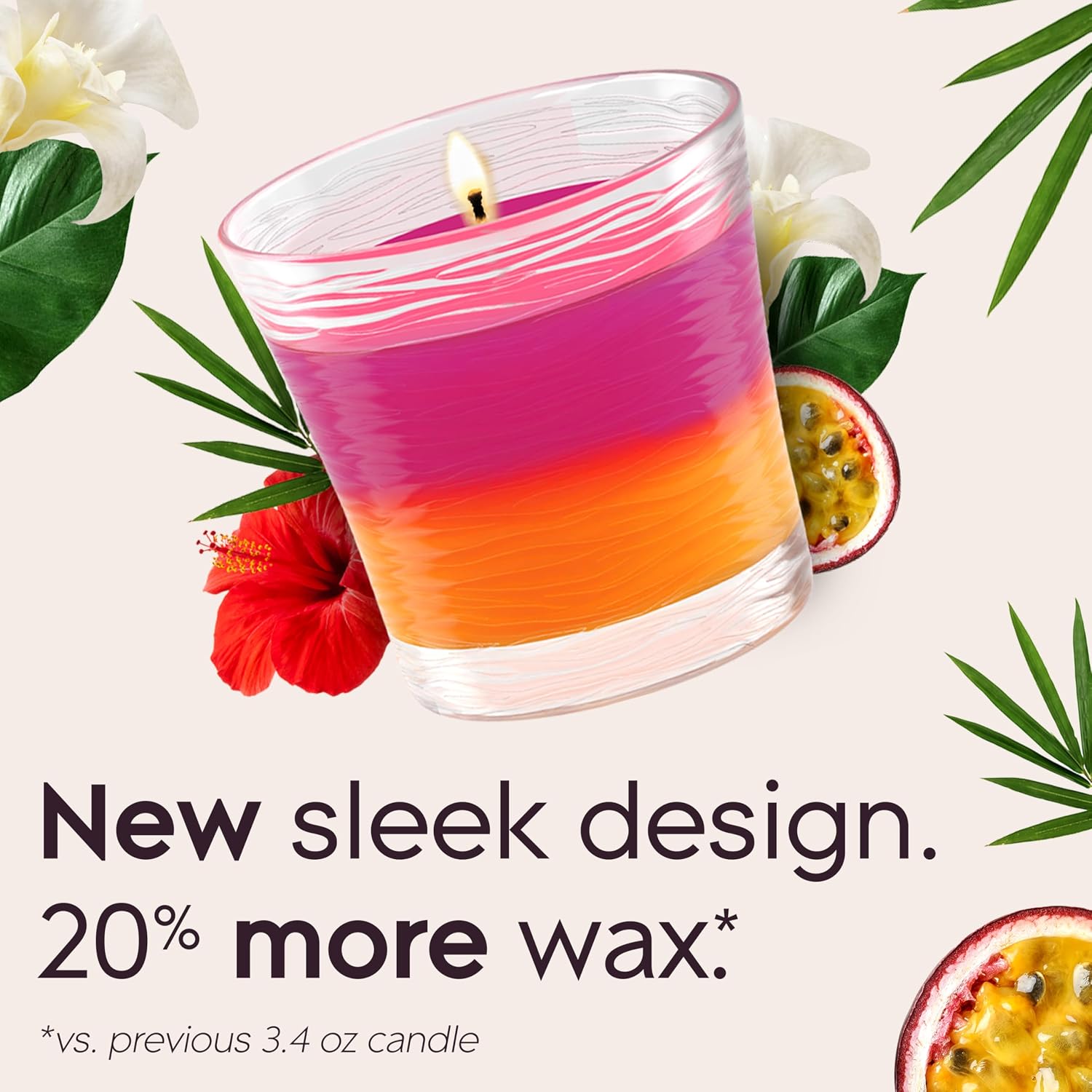 Glade 1-Wick 2in1 Scented Candle Jar, Hawaiian Breeze & Vanilla Passion Fruit, Air Freshener Infused with Essential Oils, 4.08 Oz, 2 Count