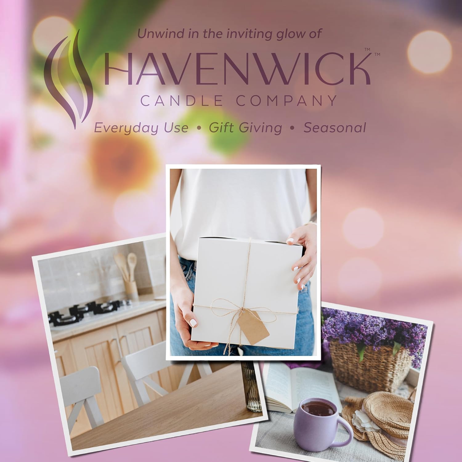 Havenwick First Bloom Soy Blend 22-oz Large Jar Candle, Long Lasting 110-130 Hour Burn Time with Single Cotton Wick, Relaxing Scented Candles for New Home Gift & Housewarming Parties