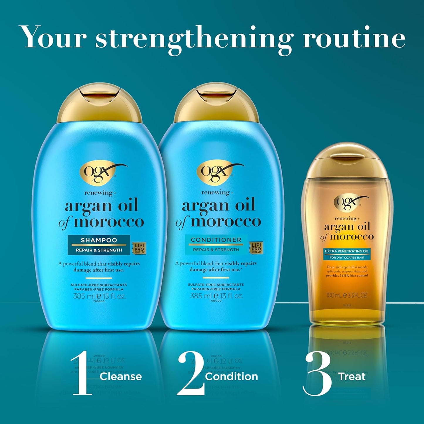 OGX Renewing + Argan Oil of Morocco Hair Oil, Extra Strength Penetrating Serum Treatment for Dry, Damaged, Frizzy, Curly & Coarse Hair, Cold-Pressed Argan Oil, Shine, 3.3 Fl Oz