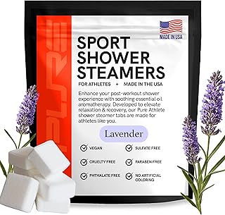 Sport Shower Steamers - USA Made with Natural Lavender Essential Oil, Aromatherapy, Stress and Sinus Relief, Muscle Recovery for Athletes, Best Birthday Presents and Summer Gifts for Runners