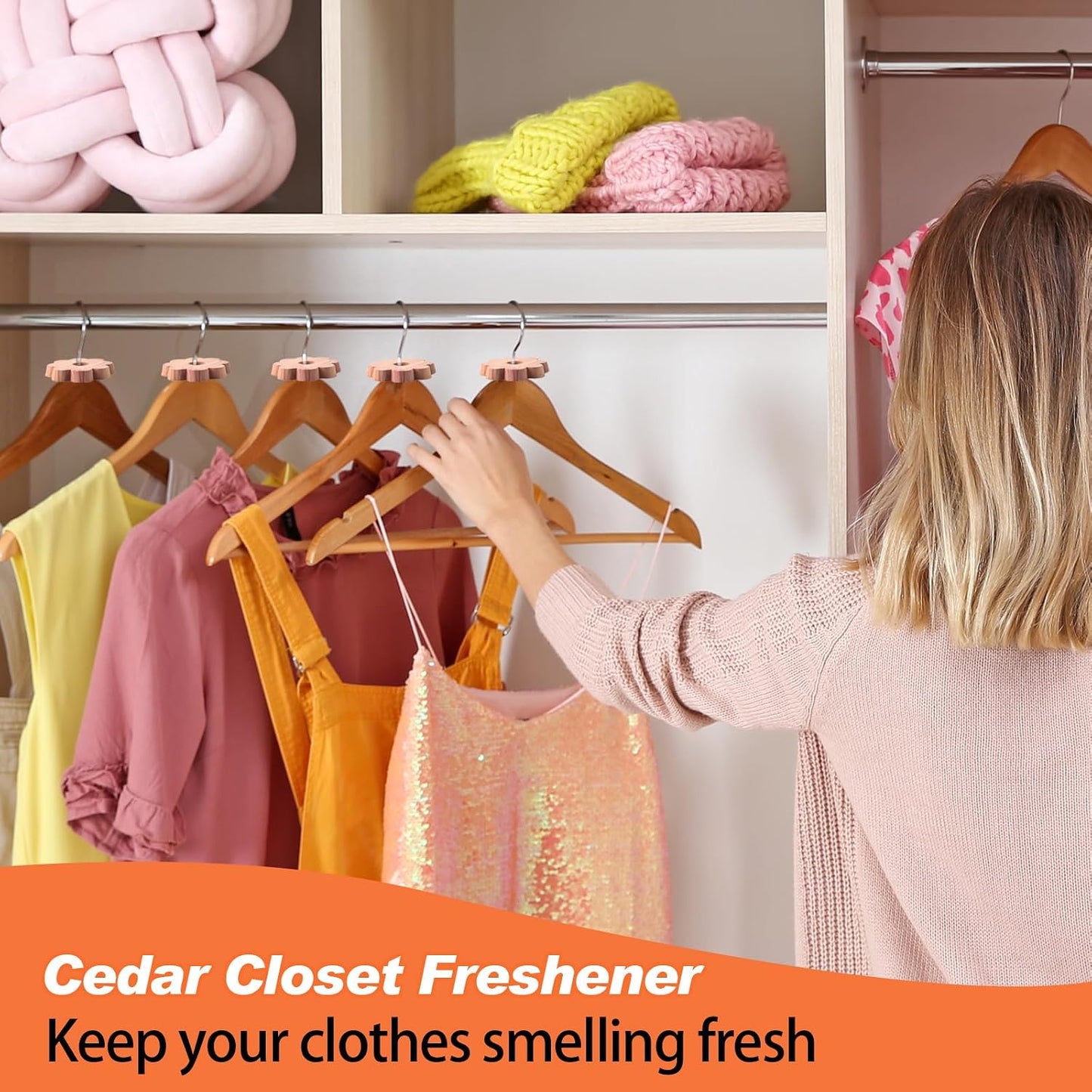 12 Pcs Cedar Blocks for Clothes Storage Flower Cedar Chips for Closets and Drawers Fresh Cedar Rings to Protect Your Clothes Aromatic Scent Cedar Planks for Closets Wardrobe Clothes Storage Freshener