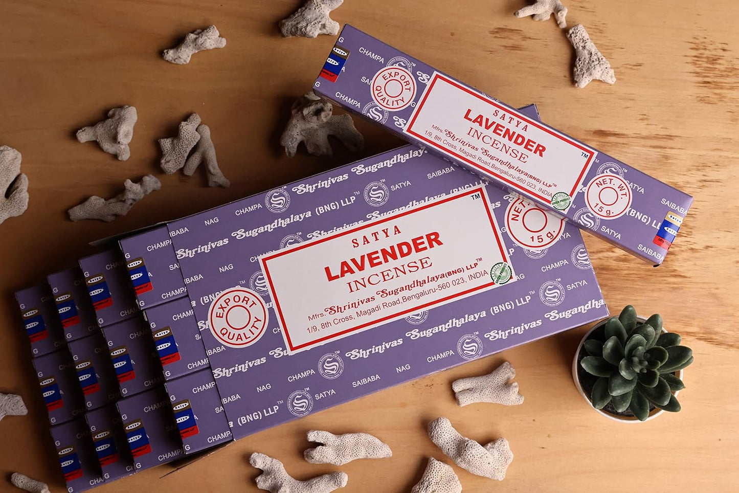 EARTH Satya Lavender Incense Sticks 15 GMS (Pack of 12) (Green Certified) Indian Perfumed Hand Rolled Agarbatti Perfect for Worship,Relaxation, Medication.