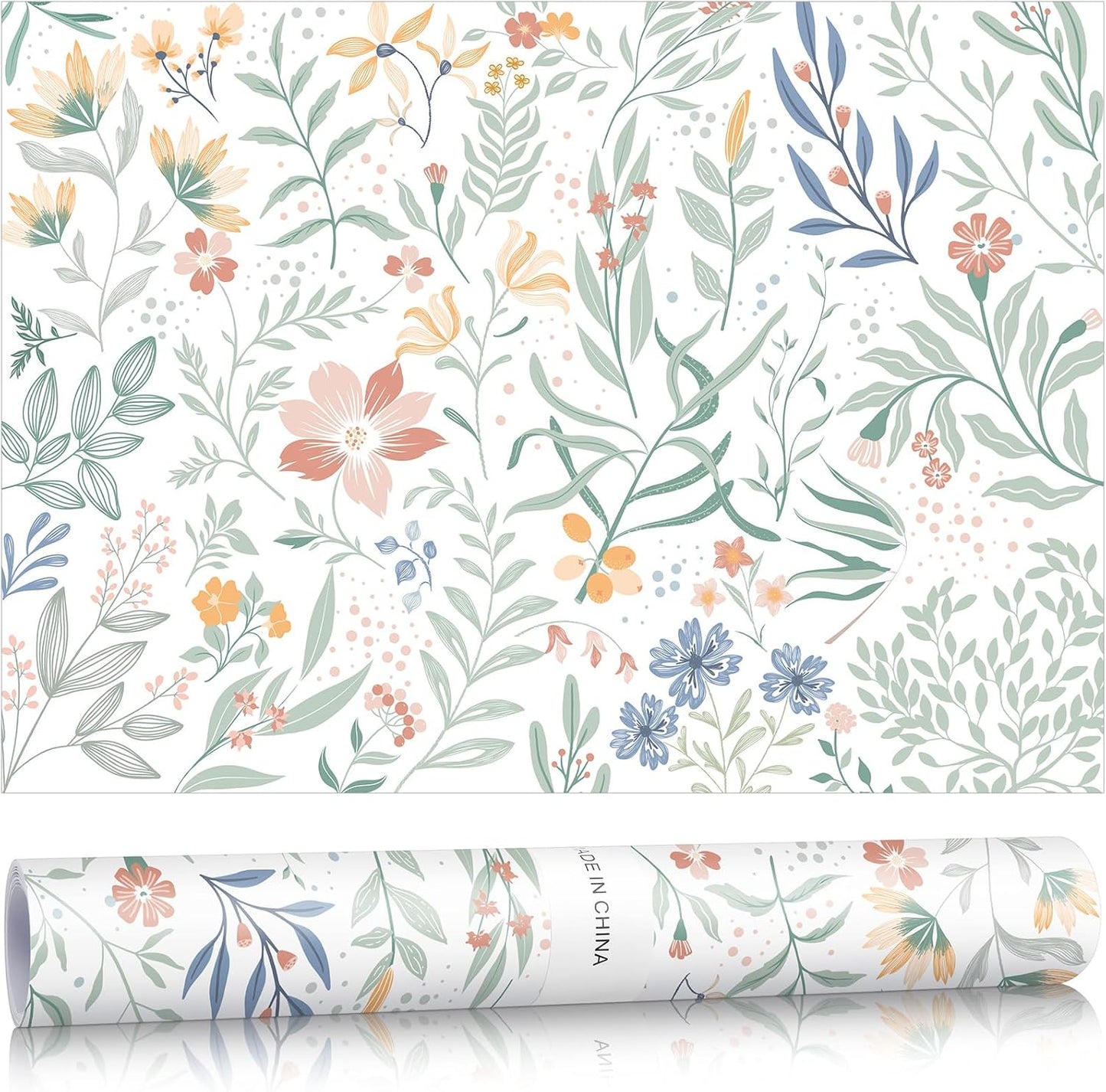 Gersoniel 10 Sheets Floral Pattern Drawer Liners for Dresser 19.5 x 14 Inches Flowers Scented Drawer Liners Non Adhesive Scented Paper for Fragrant Home Shelf Closet(Fresh)