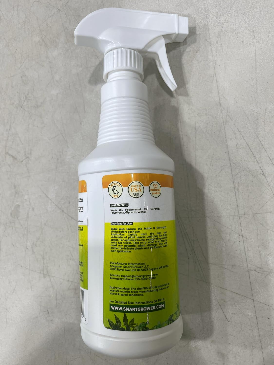 Neem Oil Spray for Plants with Peppermint Oil, Natural Plant Wash Made for Indoor and Outdoor Plants Smart Grower 16oz Easy Ready to Use Spray