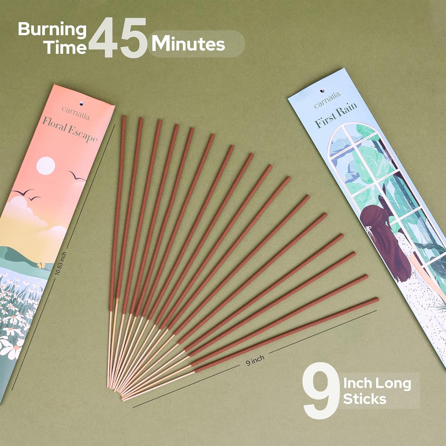 Carnatia Into the Nature Incense Sticks – Set of 6 Fresh, Earthy Scents for Stress Relief, Inner Peace & Clarity | Natural, Long-Lasting Aromas to Reconnect with the Earth Like Never Before!