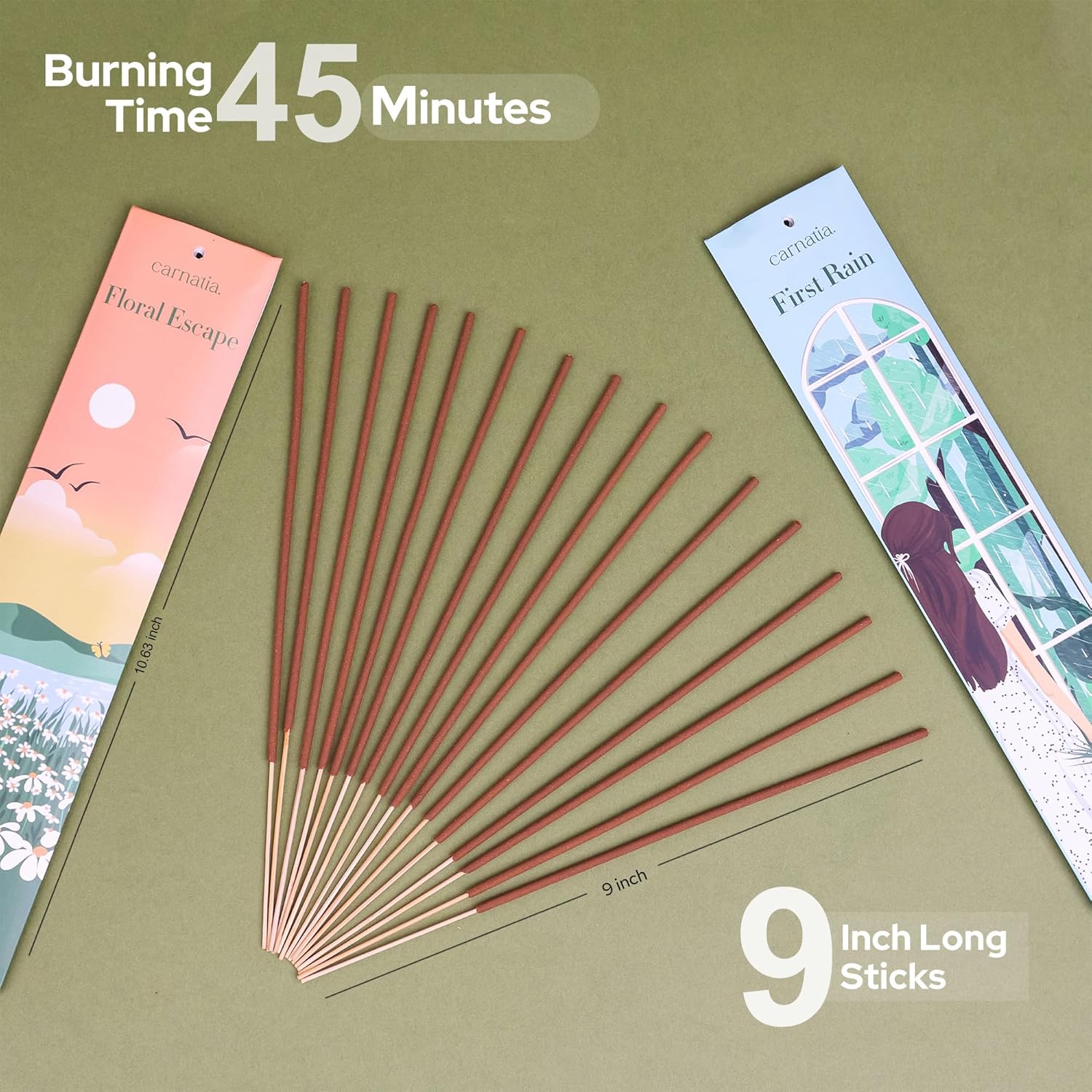 Carnatia Into the Nature Incense Sticks – Set of 6 Fresh, Earthy Scents for Stress Relief, Inner Peace & Clarity | Natural, Long-Lasting Aromas to Reconnect with the Earth Like Never Before!