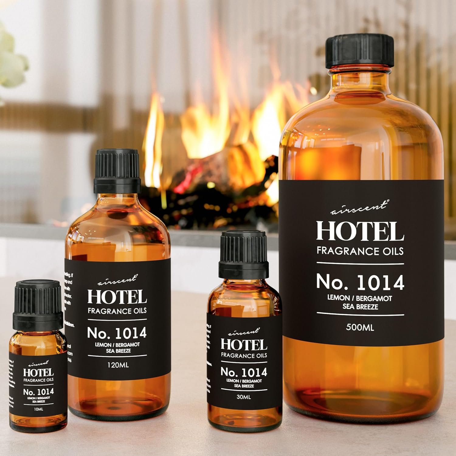 AirScent Hotel Diffuser Oil No. 1014 Inspired by The Iconic 5-Star Hotel Coastal Blend - Lemon Bergamot Sea Breeze - 10 mL, 0.34 fl oz Fragrance Oil for Ultrasonic and Waterless Diffusers and Crafting