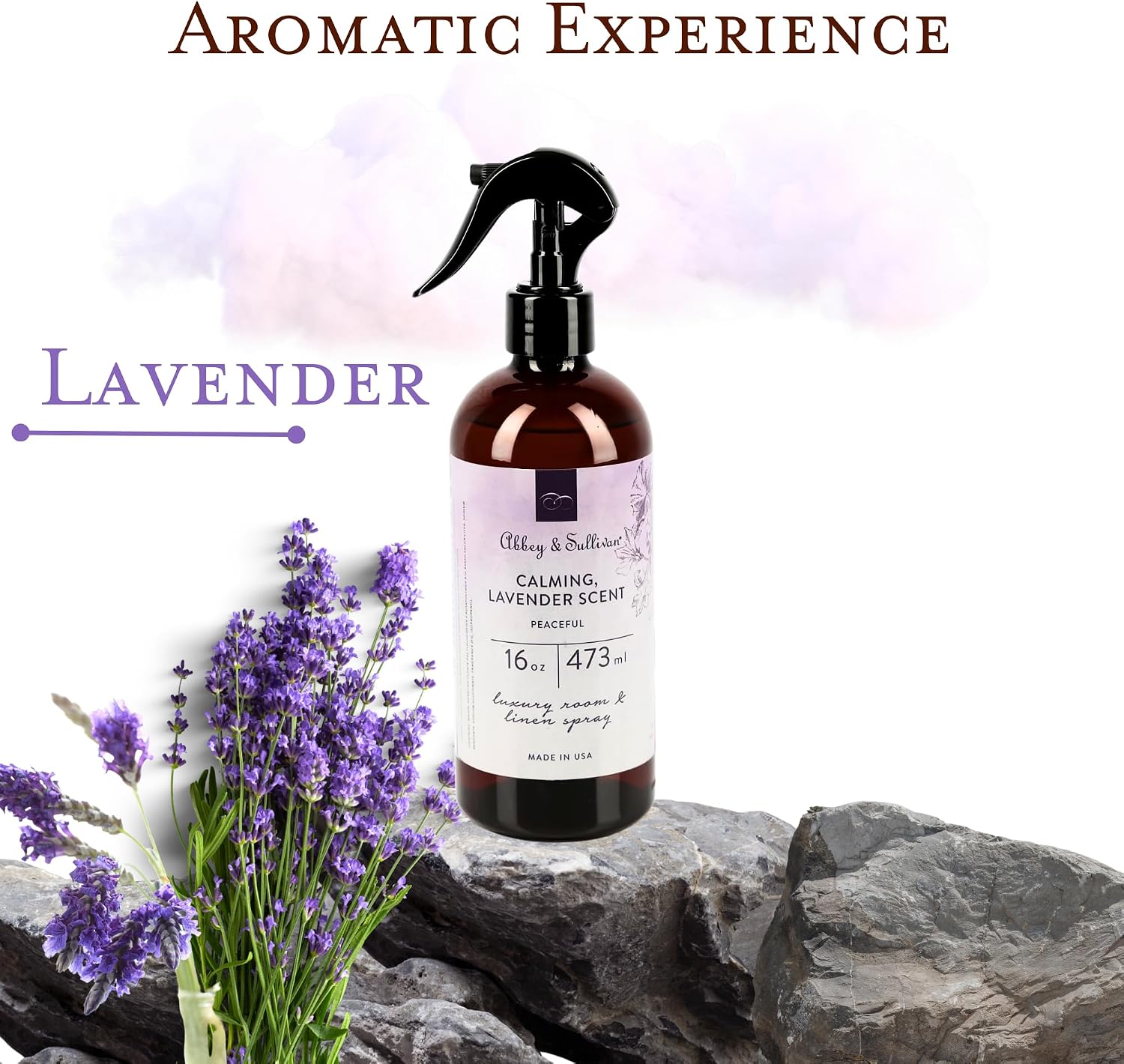 Abbey & Sullivan Odor Eliminating and Refreshing Linen and Room Spray, Peaceful, 16 oz