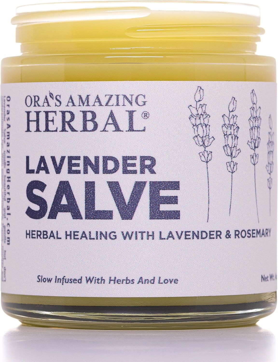 Lavender Salve Ointment, Sleep Balm, Lavender Essential Oil, Aromatherapy for Relaxation Anxiety Relief & Massage, Dry Skin Hand Repair Cream Calendula Coconut Oil, Ora's Amazing Herbal, 4 oz