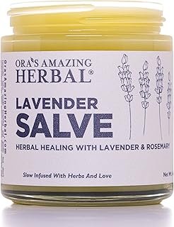 Lavender Salve Ointment, Sleep Balm, Lavender Essential Oil, Aromatherapy for Relaxation Anxiety Relief & Massage, Dry Skin Hand Repair Cream Calendula Coconut Oil, Ora's Amazing Herbal, 4 oz