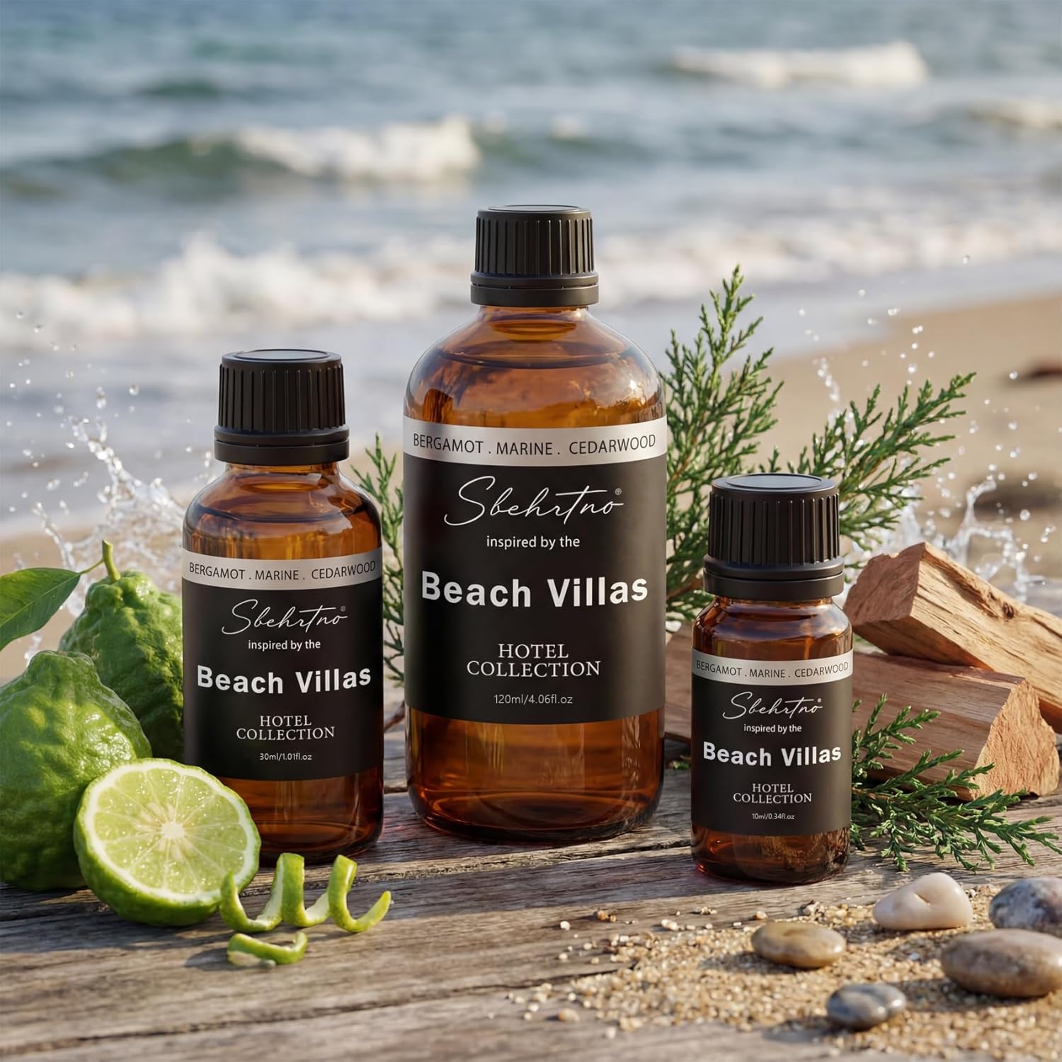 Hotel Collection Diffuser Oil – Inspired by The Beach Villas Hotel Scent, Marine Notes & Cedarwood– for Essential & Waterless Diffusers (4 Fl Oz (Pack of 1))
