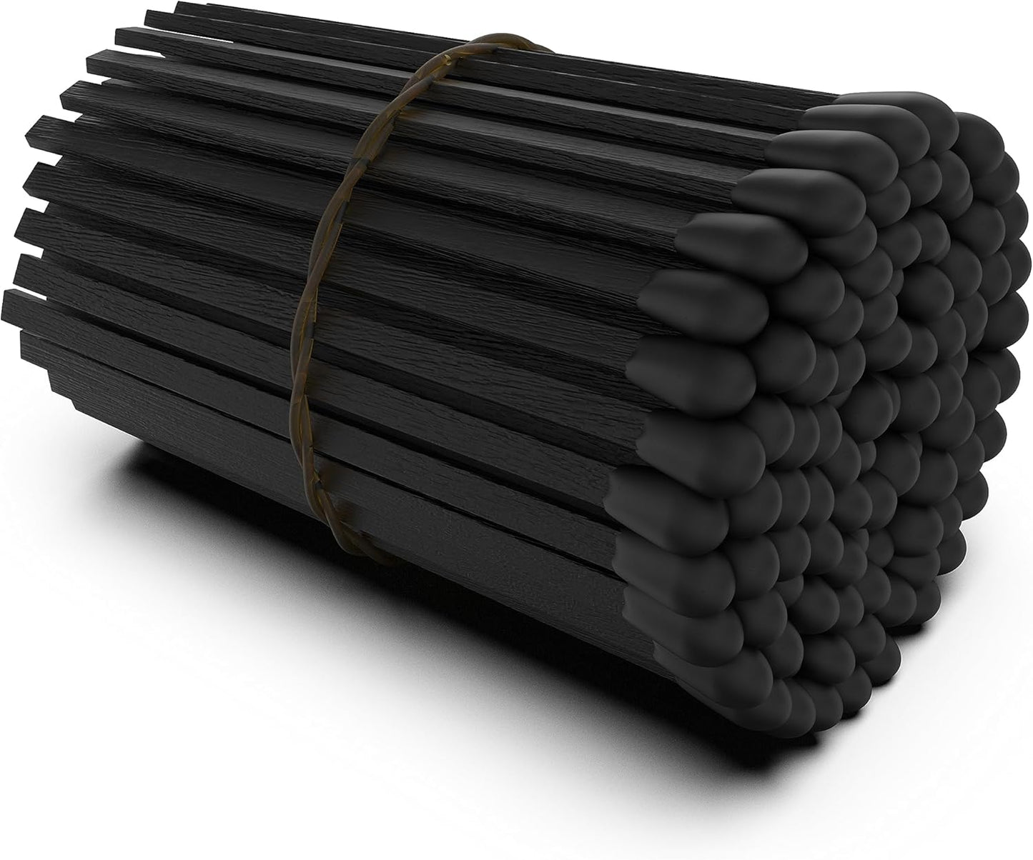 100 Count 4-Inch Black Tip Matches + Striker: Rustic Charm Fancy Matches - Wooden Artisan Matchsticks for Decorative Cloche Jars, Fireplaces, and BBQ