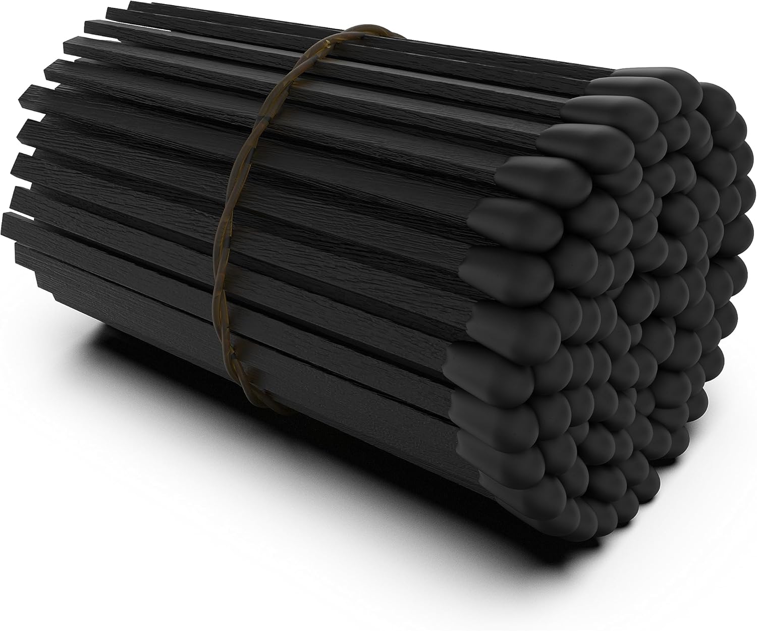 100 Count 4-Inch Black Tip Matches + Striker: Rustic Charm Fancy Matches - Wooden Artisan Matchsticks for Decorative Cloche Jars, Fireplaces, and BBQ