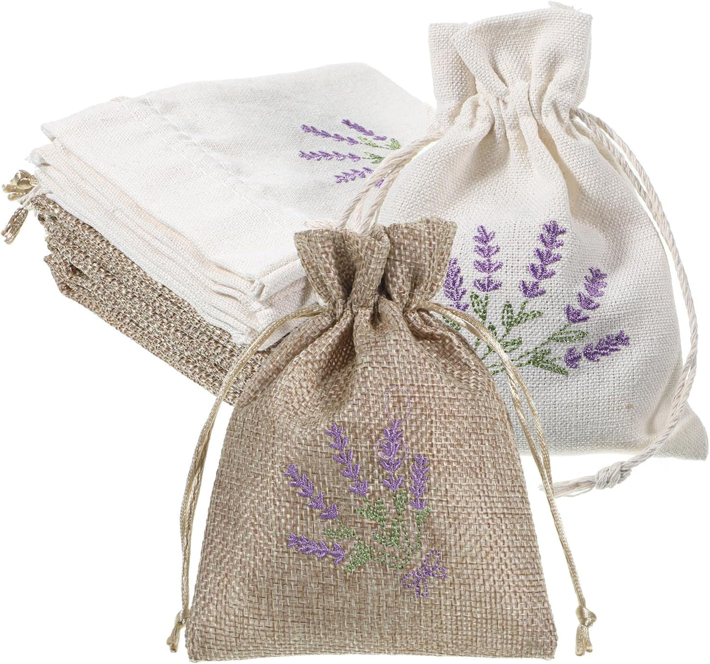 8 Pcs Cotton Lavender Bags, 4.3 X 5.5 Inch Sachet Empty Bag, Drawer Sachets with Drawstring Cotton Pouch for Filling Spice Jewellery Wedding Mini Fabric Bags for DIY Craft