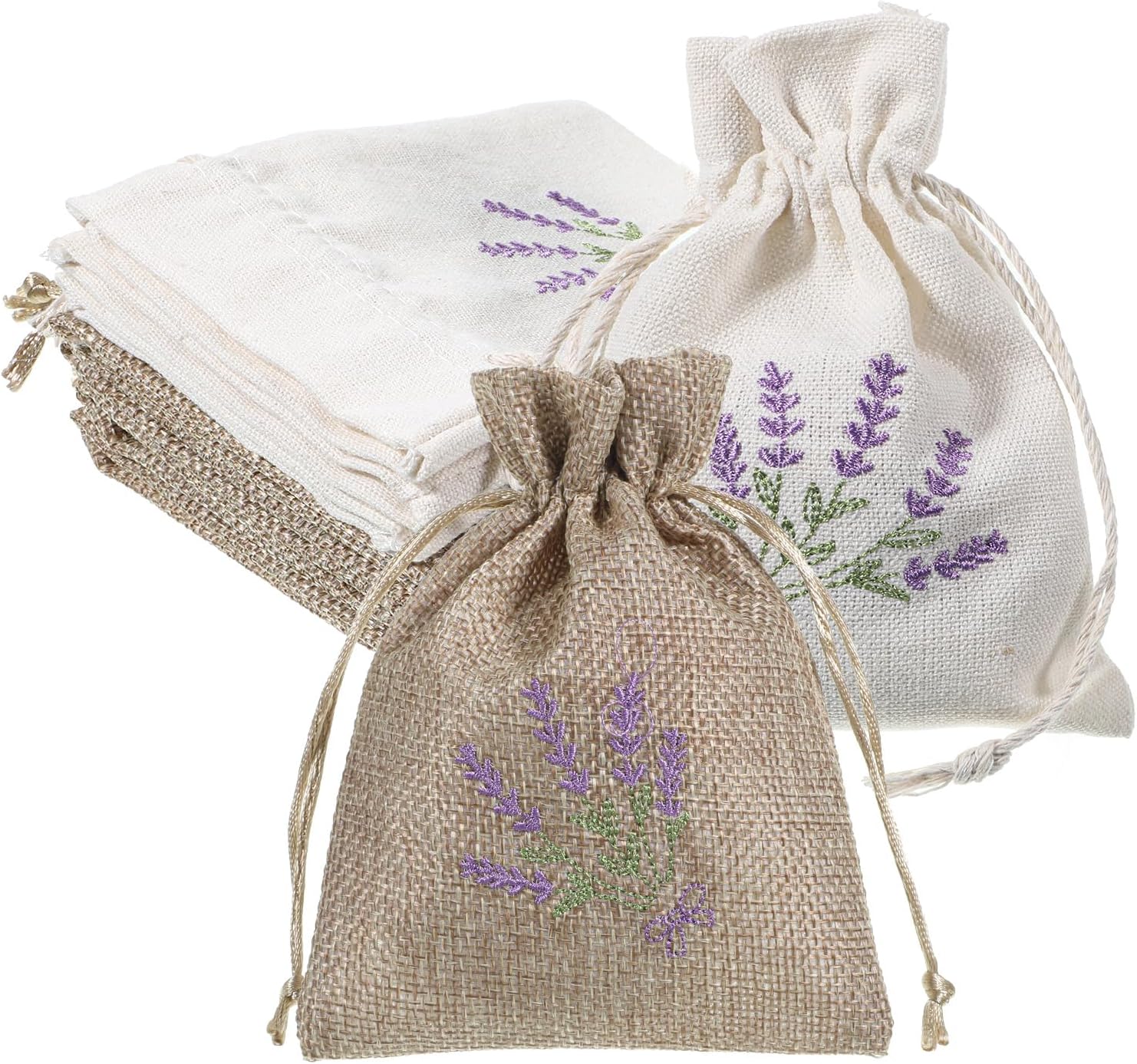 8 Pcs Cotton Lavender Bags, 4.3 X 5.5 Inch Sachet Empty Bag, Drawer Sachets with Drawstring Cotton Pouch for Filling Spice Jewellery Wedding Mini Fabric Bags for DIY Craft