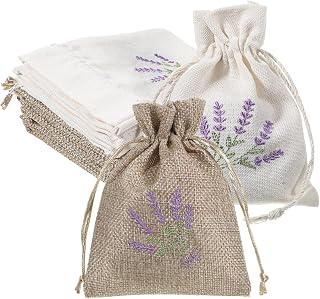 8 Pcs Cotton Lavender Bags, 4.3 X 5.5 Inch Sachet Empty Bag, Drawer Sachets with Drawstring Cotton Pouch for Filling Spice Jewellery Wedding Mini Fabric Bags for DIY Craft
