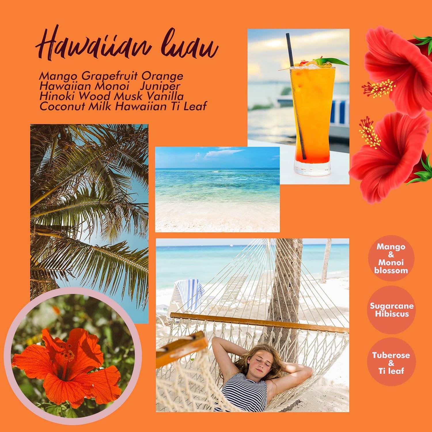 Fragrant Room Spray, Hawaiian Luau, 3 x 3.4 fl oz, Air Fresheners Odor Eliminator for Home, Bathroom, Concentrated Room Spray