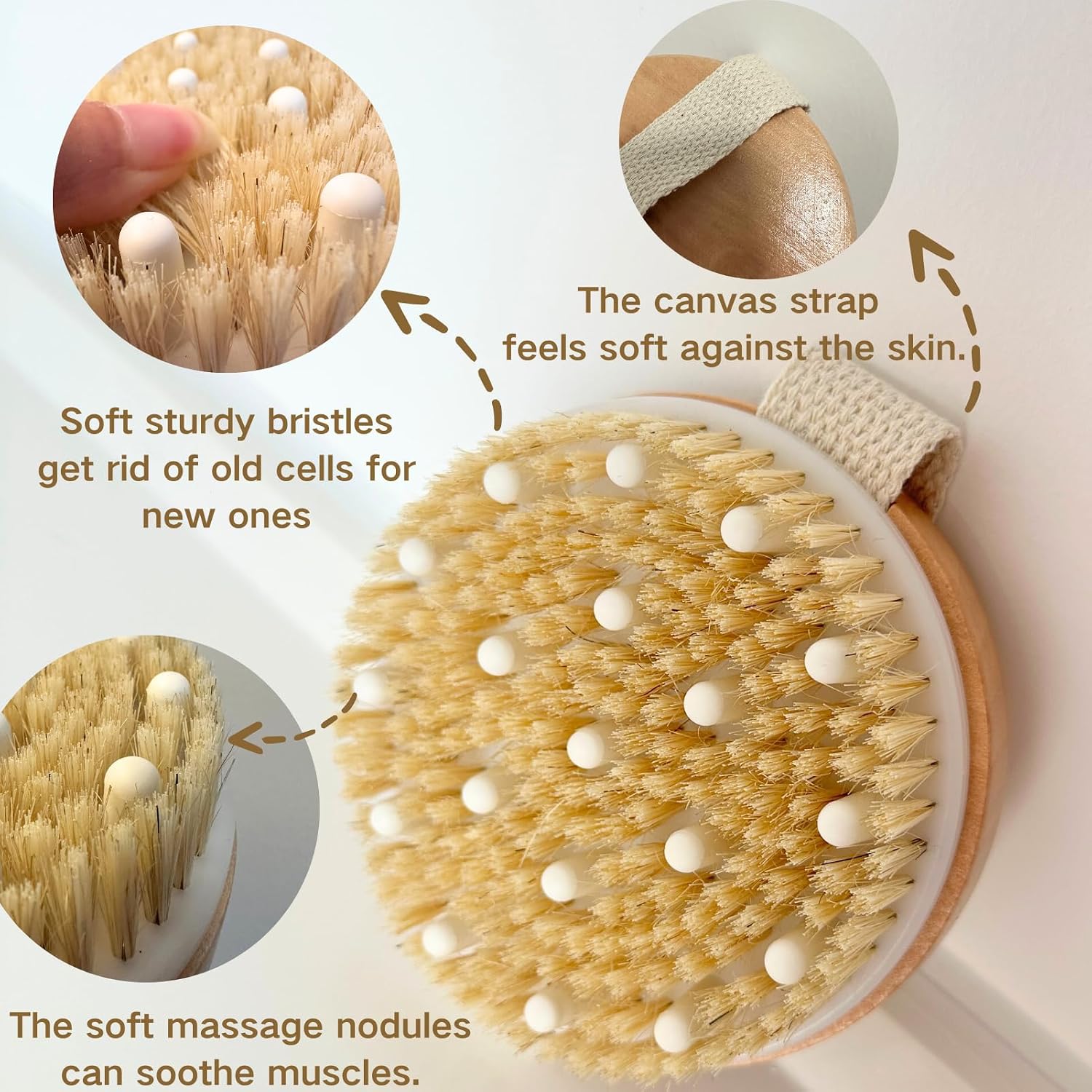 2 Pcs-Lymphatic contour face brush & Dry Brushing Body Brush for Lymphatic Drainage, Soft Bristles for Jawline Sculpting, Natural Boar Bristle for for Cellulite & Exfoliation