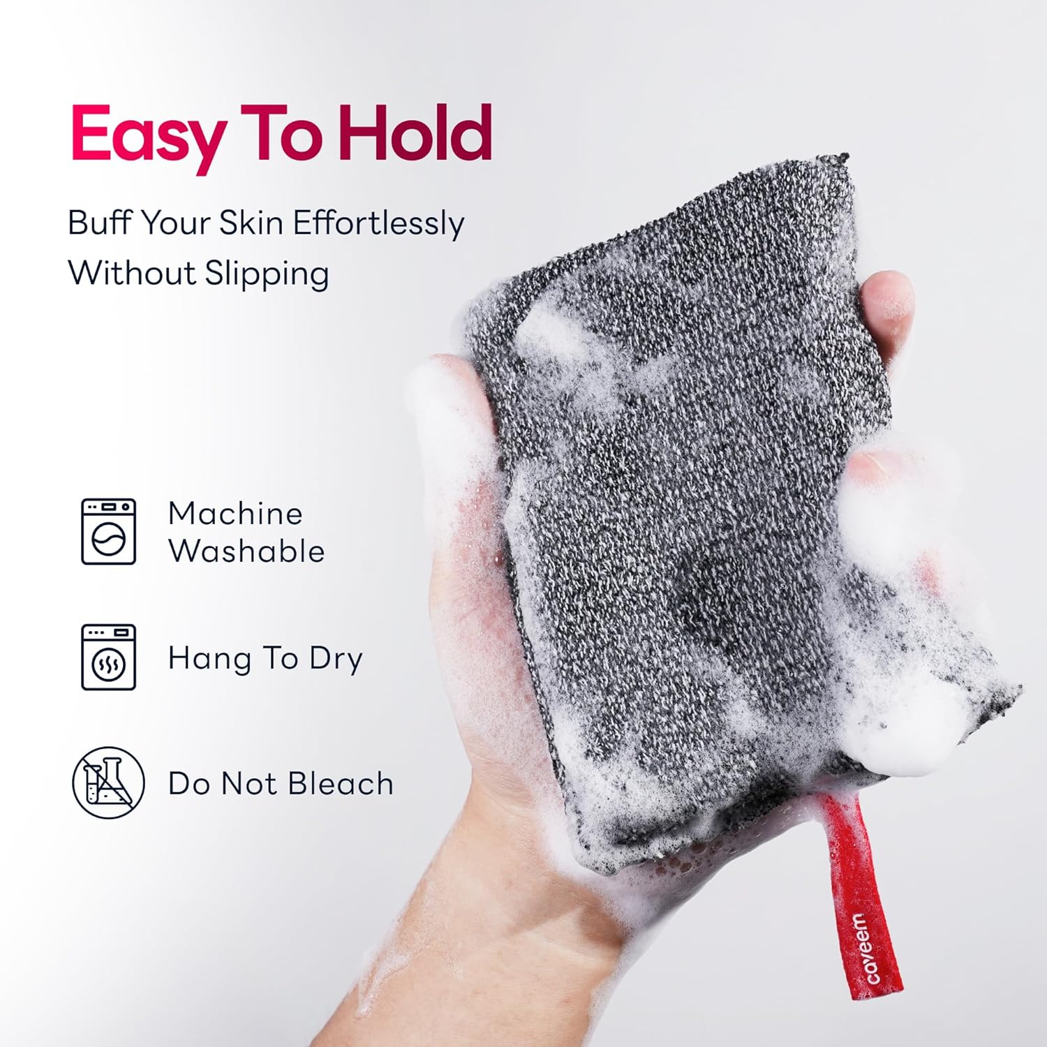 Caveem Exfoliating Body Scrubber, Rough Exfoliation Body Exfoliator Sponge for Remove Dead Skin, Body Exfoliating Sponges, Bath and Body Exfoliate Buffer, Mens and Womens Sponge for Shower (2 Pack)