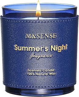 M&SENSE Summer Night Scented Candles | Vegan Soy Wax, No Toxin, 10oz, 42-Hour Slow Burning Time, Air Purifying Aromatherapy