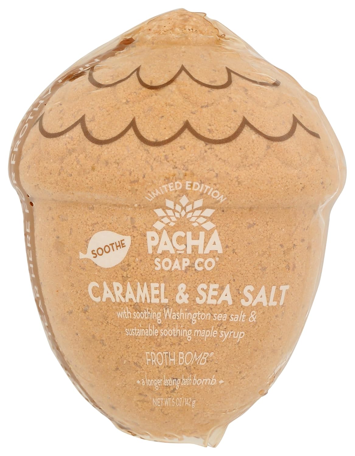Pacha Soap Caramel & Sea Salt Froth Bomb, 4.5 OZ
