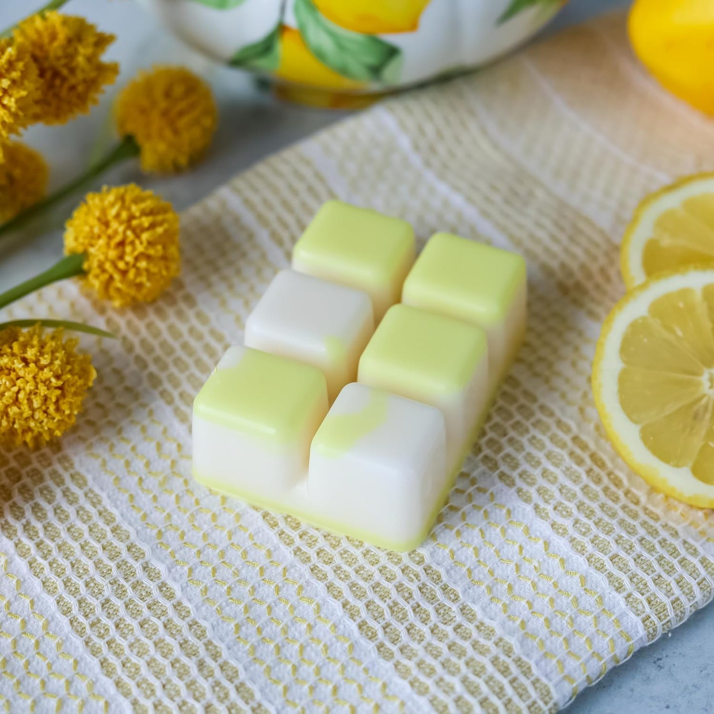 Summer Scent Lemon Bergamot Orange Wax Melts Lemon Drop, Coconut Wax Clamshell 3 oz., Sweet Scented Tarts