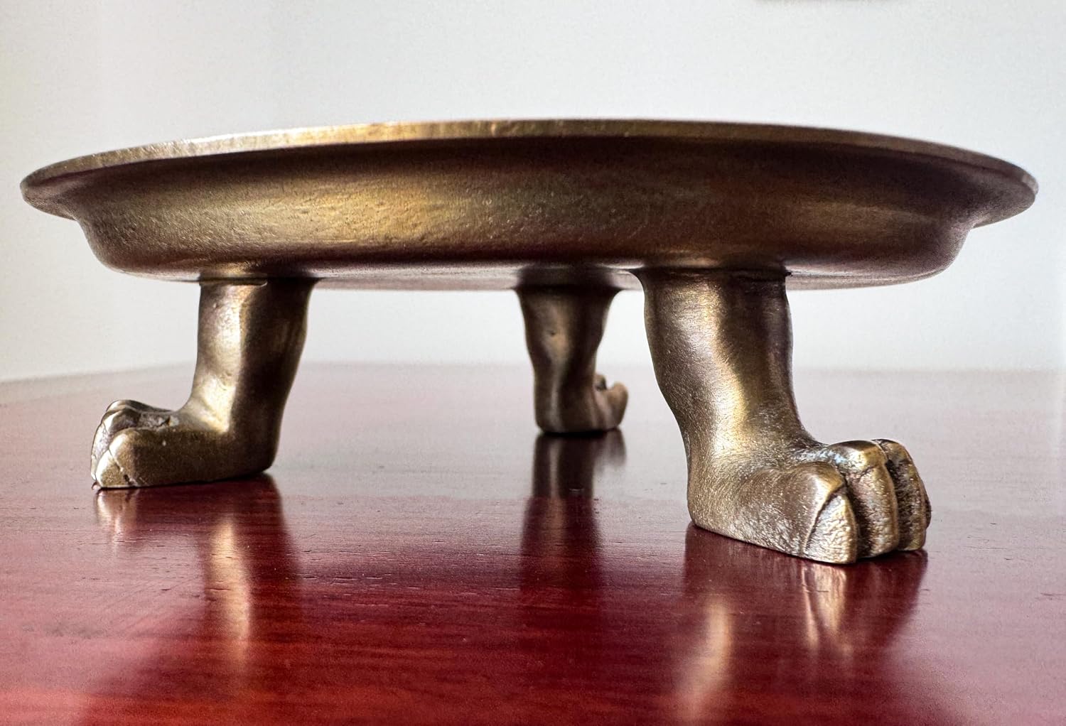 100% Solid Brass Clawfoot Tray | Candle Holder, Jewelry Holder, Antique Candle Holder, Fits up to 3.5" Diameter Candles, Trays for Decor