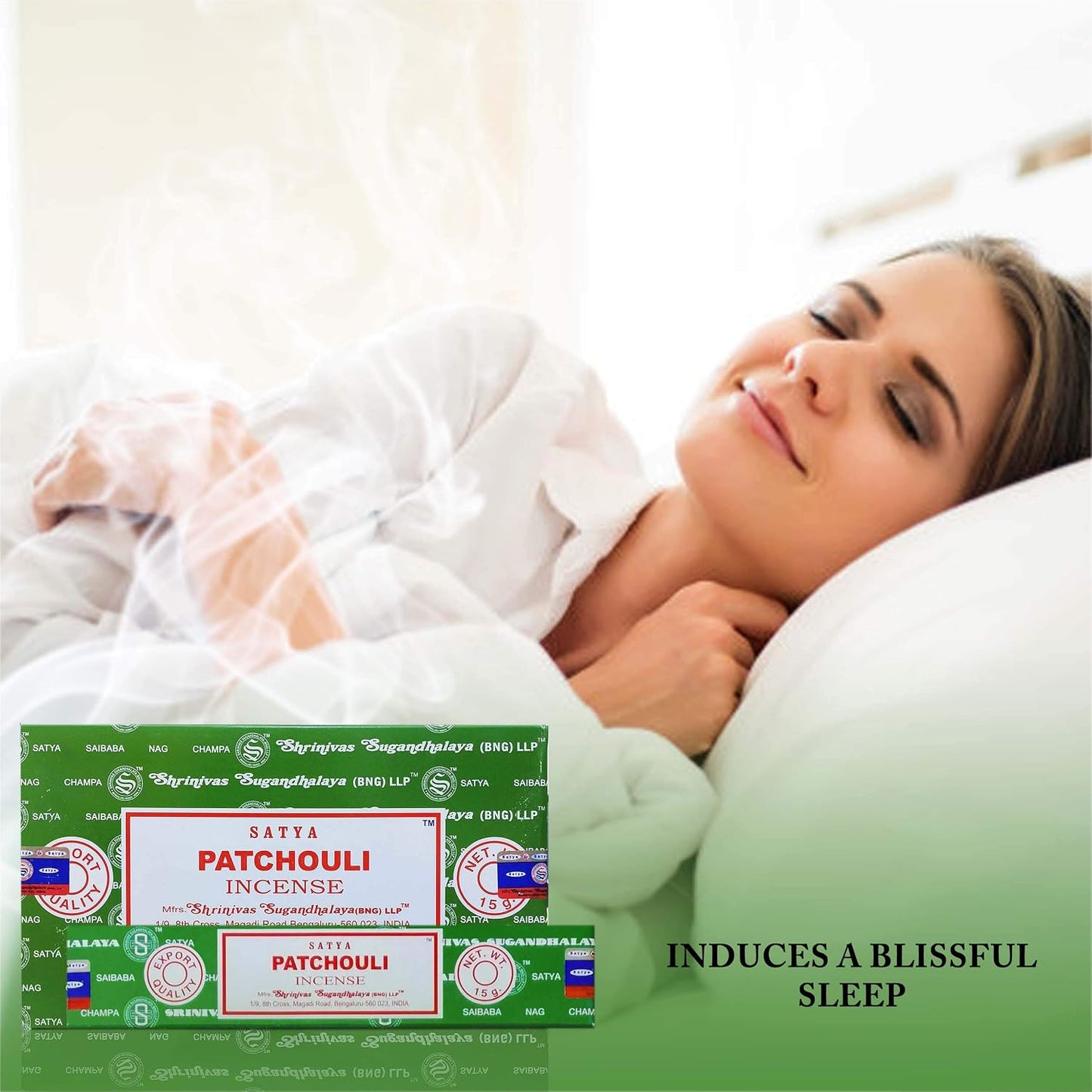 Satya Nag Champa Patchouli Incense Sticks, 12 Count