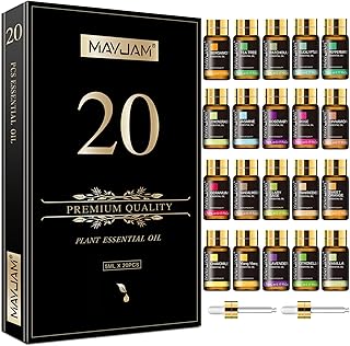 MAYJAM Tea Tree 20 Pcs Pure Essential Oil Gift Set, for Diffuser, Humidifiers, Skin Care, Massage, Fragrance Oil Scent for DIY Candle and Soap Making, Gift for Friend (5ML)