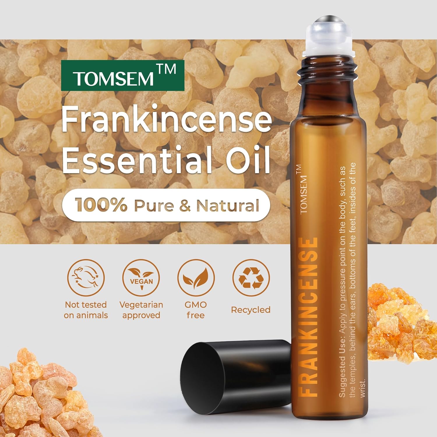 Spanish Frankincense Oil Roll On – Premium 100% Pure & Natural Frankincense Essential Oils - Versatile Aromatherapy for Mind, Body & Skin