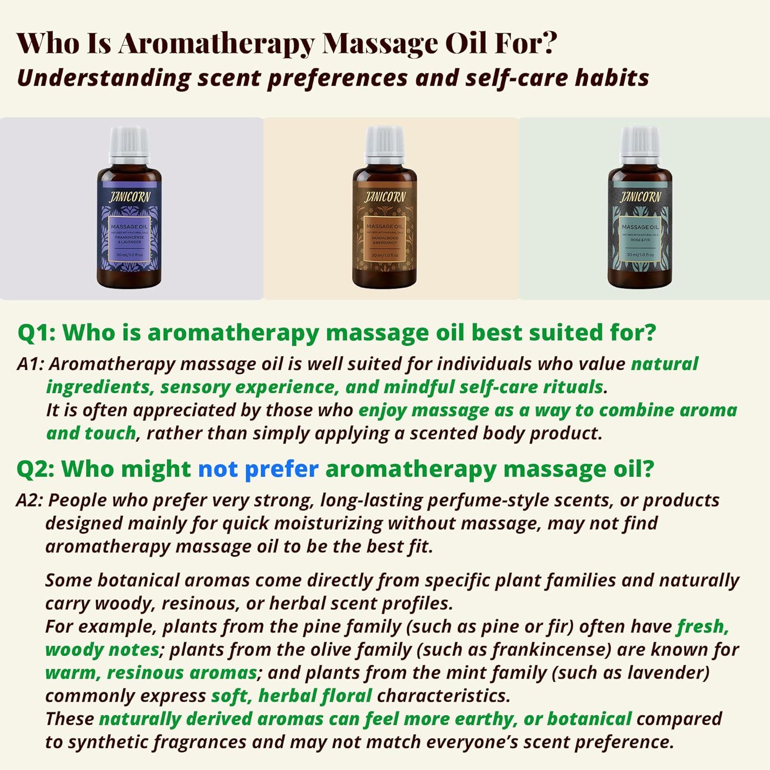 Forest Rose Aromatherapy Massage Oil – Essential Oil Blend with Jojoba & Sweet Almond Oils, Lightweight Texture for Skin & Body Massage, Clean Woody-Floral Aroma, 1 fl oz / 30 ml