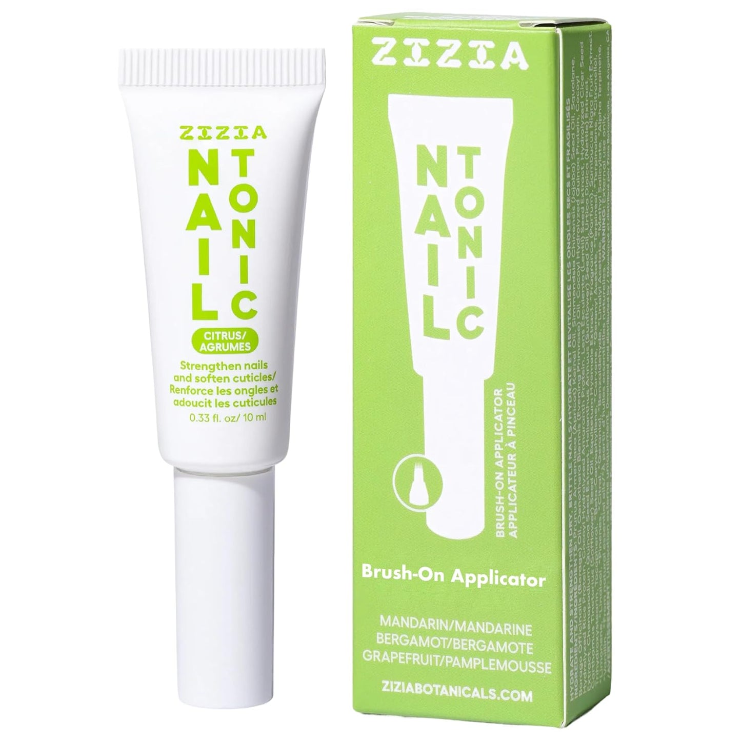 Zizia Citrus Nail Tonic – Travel Essentials Nail and Cuticle Oil with Squalane, Rice Protein, and Jojoba – Mandarin, Grapefruit, & Bergamot Scent – Vegan, Cruelty Free Formula– 0.33 fl oz (10 ml)