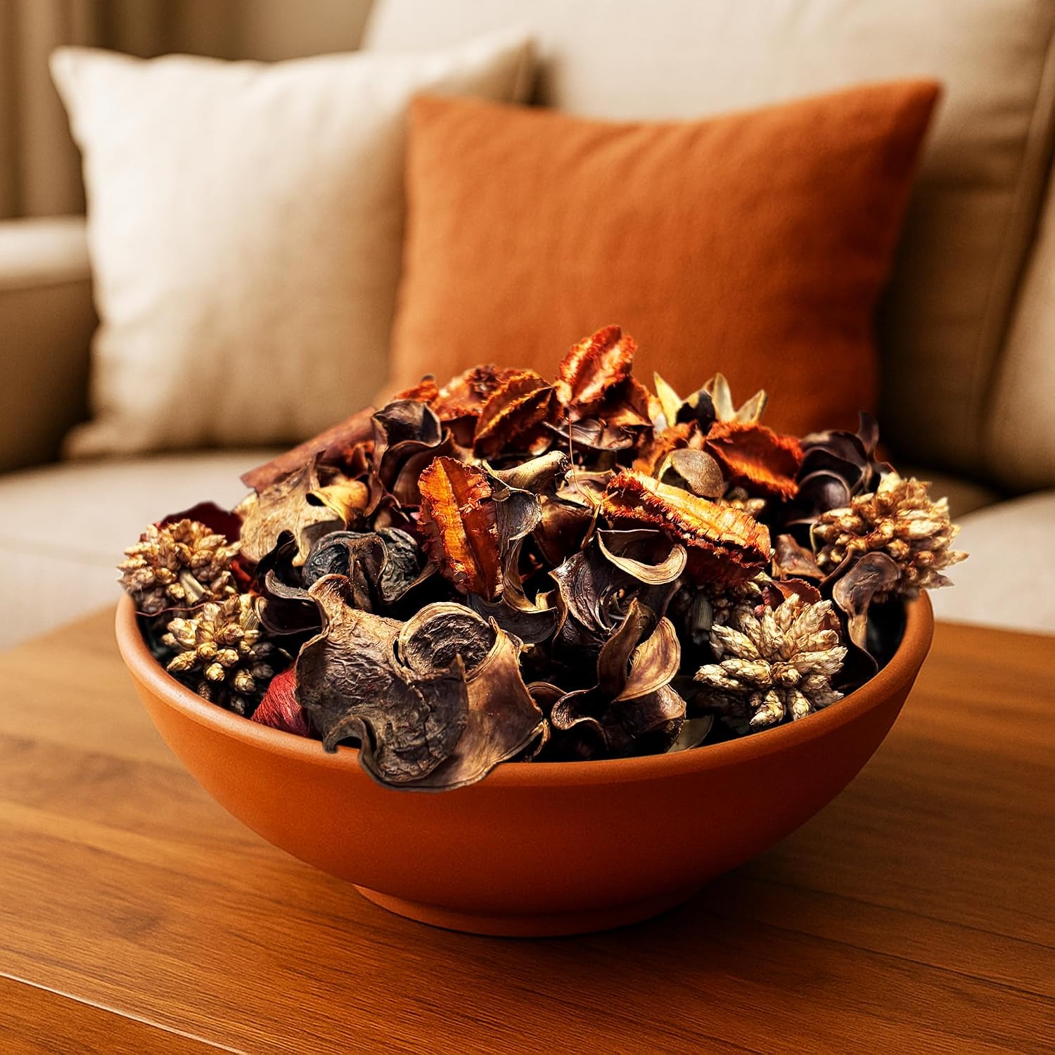 Pumpkin Cinnamon Fall Potpourri Bag - Autumn Scented Blend with Natural Elements, Ideal for Home Decoration and Fragrance - Perfect for Thanksgiving Harvest as Bowl, Vase, and Sachet Fillers